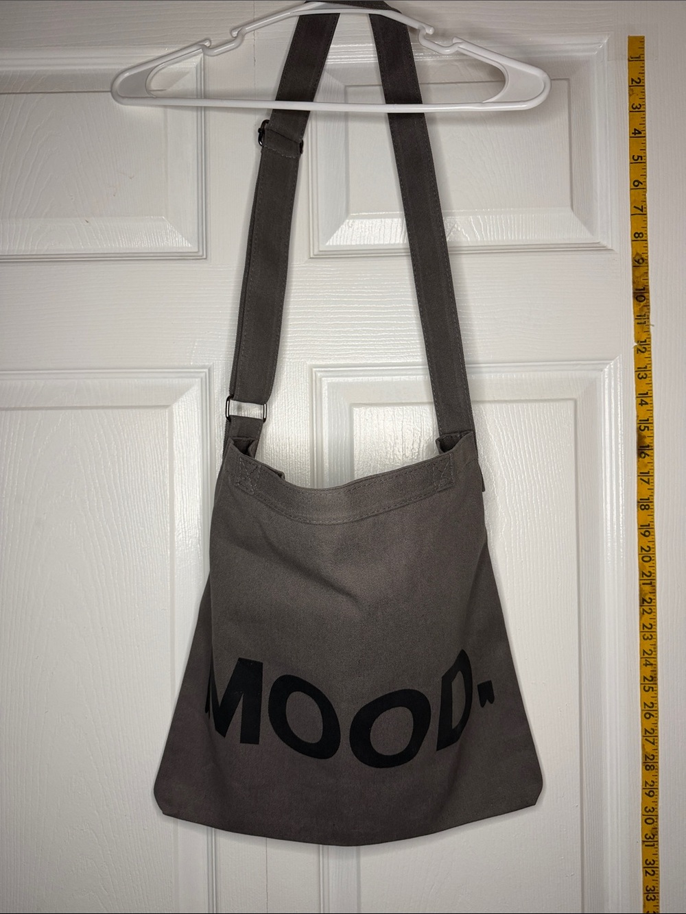 Gray Canvas Crossbody Bag